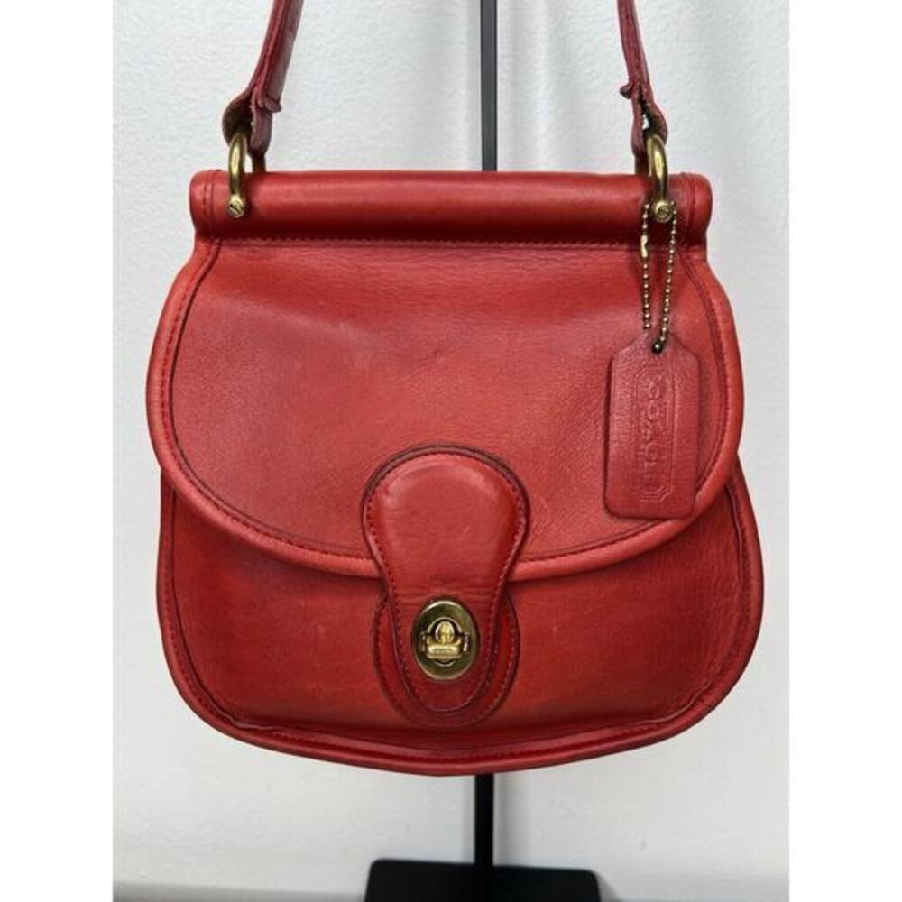 Vintage Red Coach Post Pouch Leather Crossbody Purse GORGEOUS - Picture 1 of 16